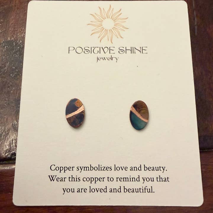 Oval studs for wholesale by Positive Shine Jewelry