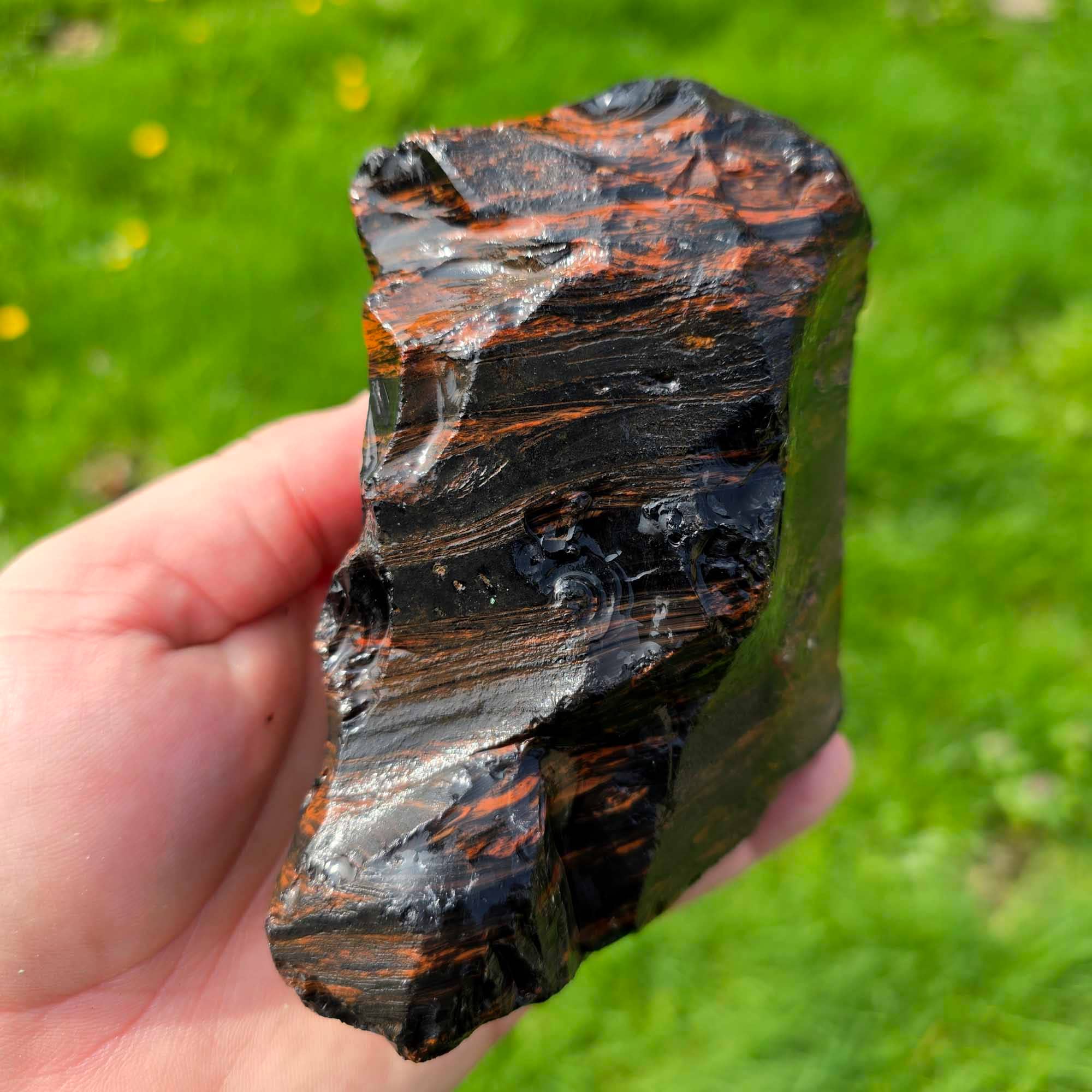 Lapidary Central - Wholesale Spiritual Stone/Crystal - RARE Fire Glass Buttes Obsidian Rough Chunk Lapidary Stone Magnetite7