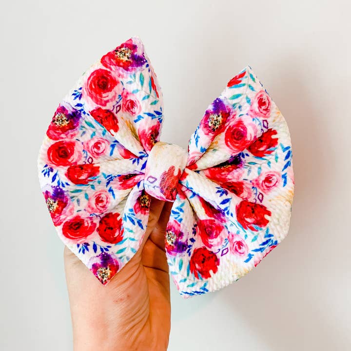 All About That Bow – wholesale Hårrosett - Barn – Shabby Chic Blommig Rosett