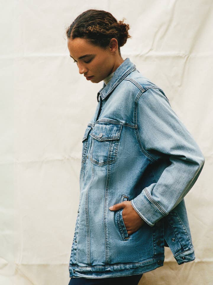 Denim Chore Jacket - Light Blue for wholesale by Universal Standard