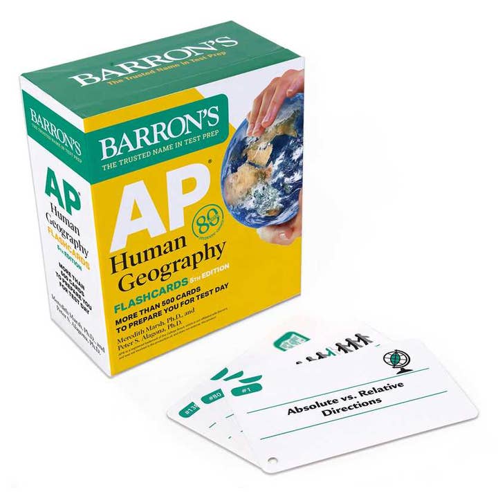 Simon & Schuster - Wholesale Learning Cards - Kids & Baby - AP Human Geography Flashcards, Fifth Edition: Up-to-Date Review + Sorting Ring for Custom Study by Meredith Marsh Ph.D.