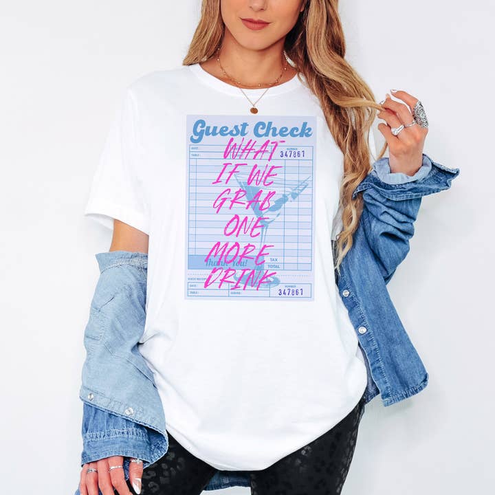 Maglietta grafica One More Drink per la vendita all'ingrosso da parte di DaisyChainDesignCo