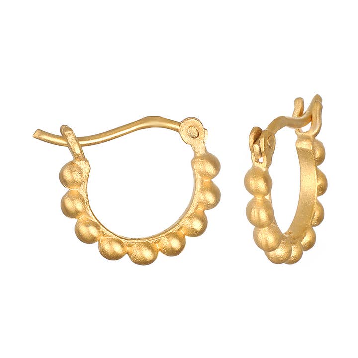 Small Dot Hoop Earring - Gold for wholesale by Satya Jewelry