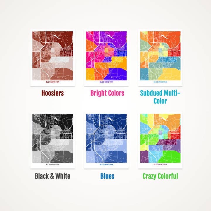 Juanita's Adventures - Wholesale Art Print - Juanitas Bloomington Map Print1