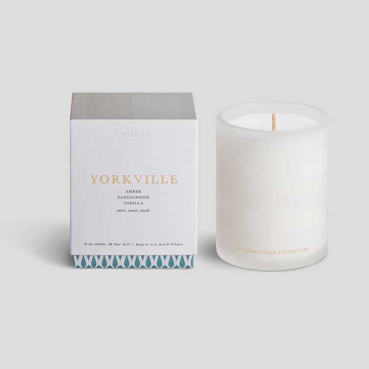 10oz Yorkville Boxed Candle for wholesale by Vancouver Candle Co.