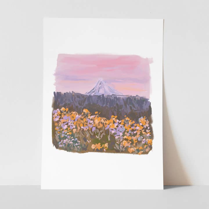 Mountain Bloom, Nature Art Print, Farmhouse Decor for wholesale by Georgie King Designs