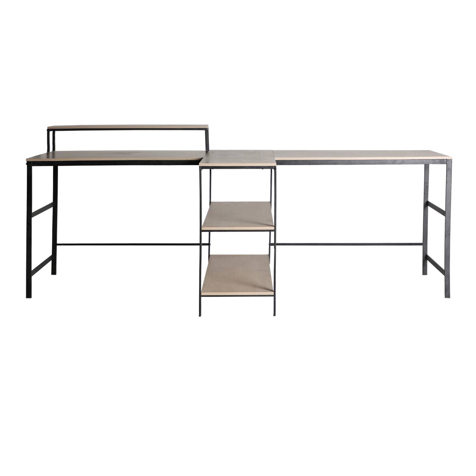B&B – Großhandel Schreibtisch-Set – Henche Schreibtisch, Aus Eisen, In Schwarz, 240X60X99cm0