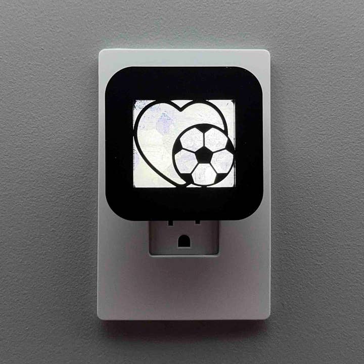 Soccer Ball Heart Night Light for wholesale by Swaplights Night Lights