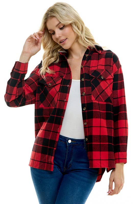 Women's oversized Plaid Shirt with Hoodies for wholesale on Faire2
