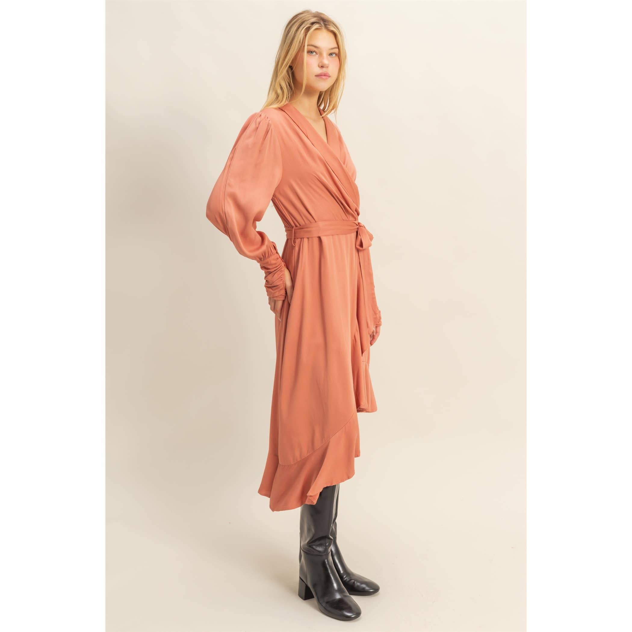 HYFVE - Venta al por mayor Vestido - Mujer - Vestido midi cruzado asimétrico1