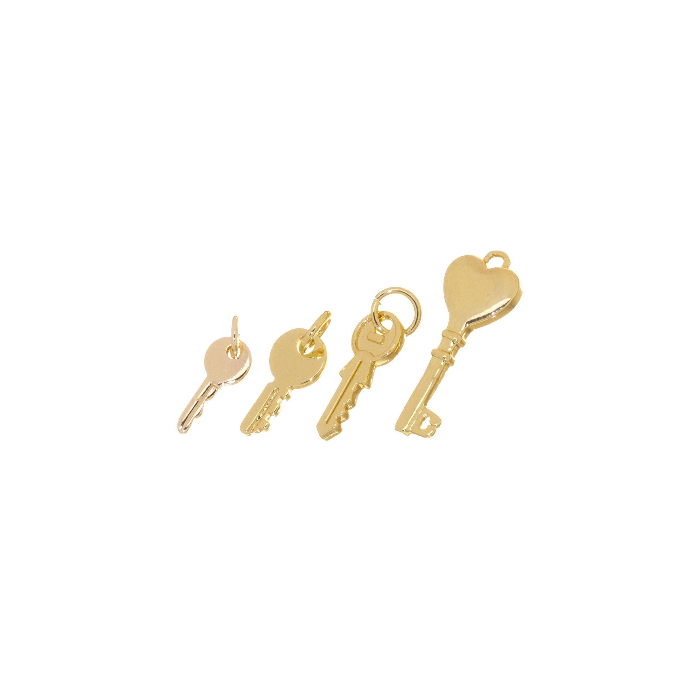 Jewel Pledge - Wholesale Individual Charm/Pendant - Gold Key Charm for Jewelry Making6