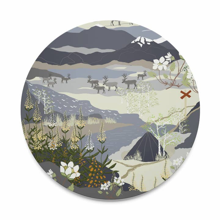 Bergwandeling Blauw Rond Onderzetter voor wholesale door Arvidssons Textil