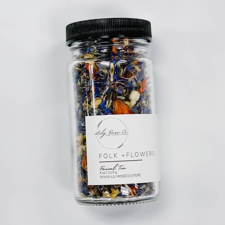 Folk + Flowers gezichtsthee voor wholesale door Lily Rose Co.