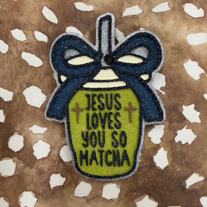 Jesus Loves You So Matcha - Car Freshie for wholesale by wheely fresh co