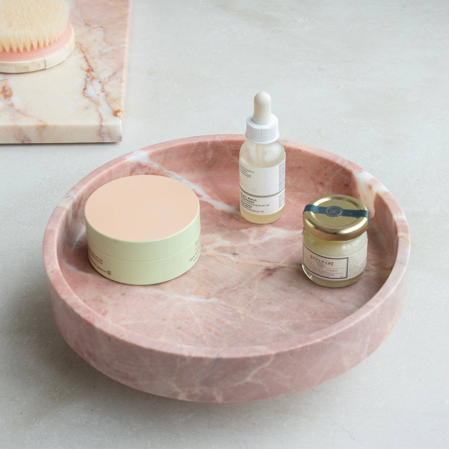 Kiwano Concept - Wholesale Decorative Plate/Dish/Bowl - 'CYCLO' PINK MARBLE BOWL1