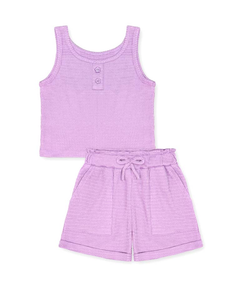 Cutie Patootie Clothing - Wholesale Top & Short Set - Kids - TKSS-D24-3335T Toddler's 2 pc Waffle Knit Short Set