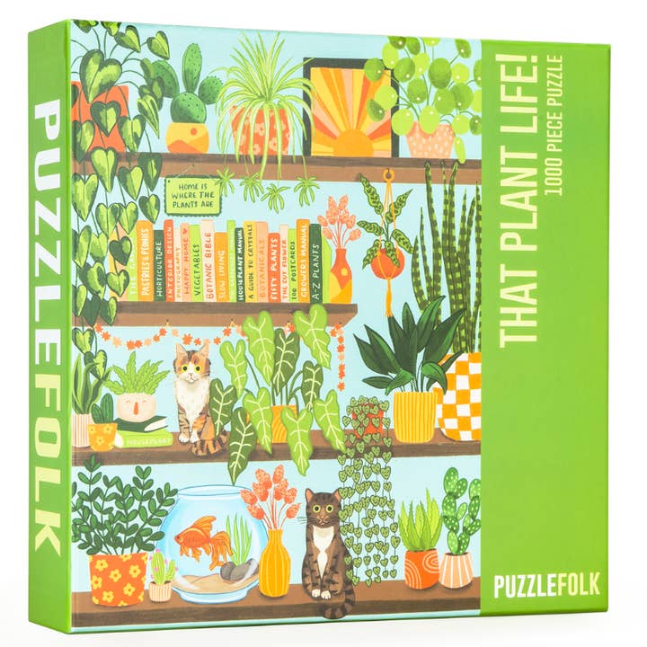 That Plant Life! 1000 Piece Plant and Cat Puzzle for wholesale by Puzzlefolk