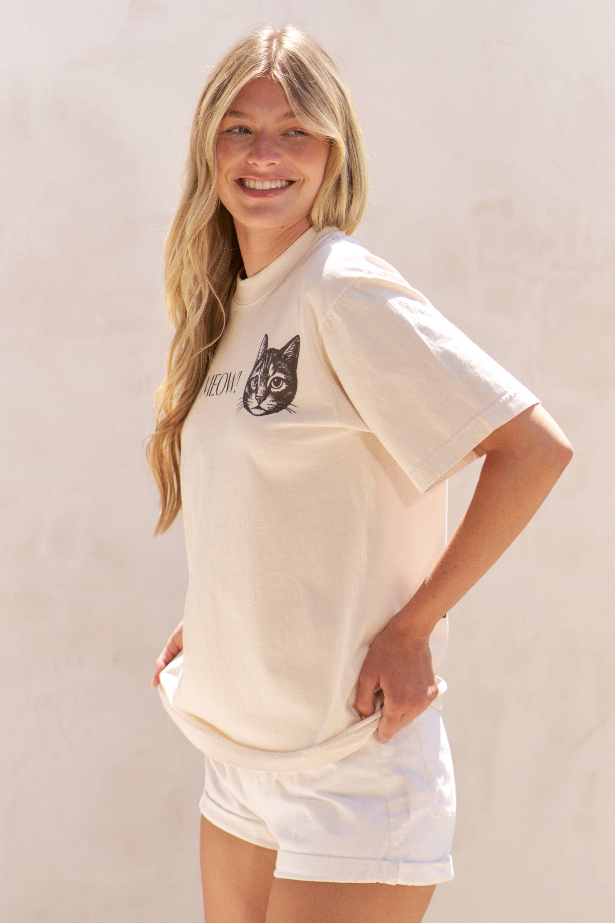 JADE BY JANE - Vente T-shirt sérigraphié – femme - T-SHIRT GRAPHIQUE DEUX CHATS QUI MIAULENT20