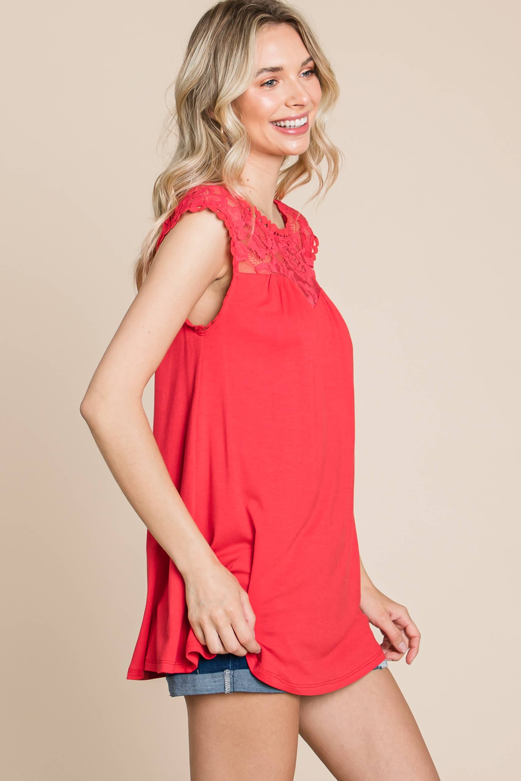 Emerald Collection – wholesale Tunic – Women’s – ETK-8814 Solid Top with Lace Contrast Neckline13