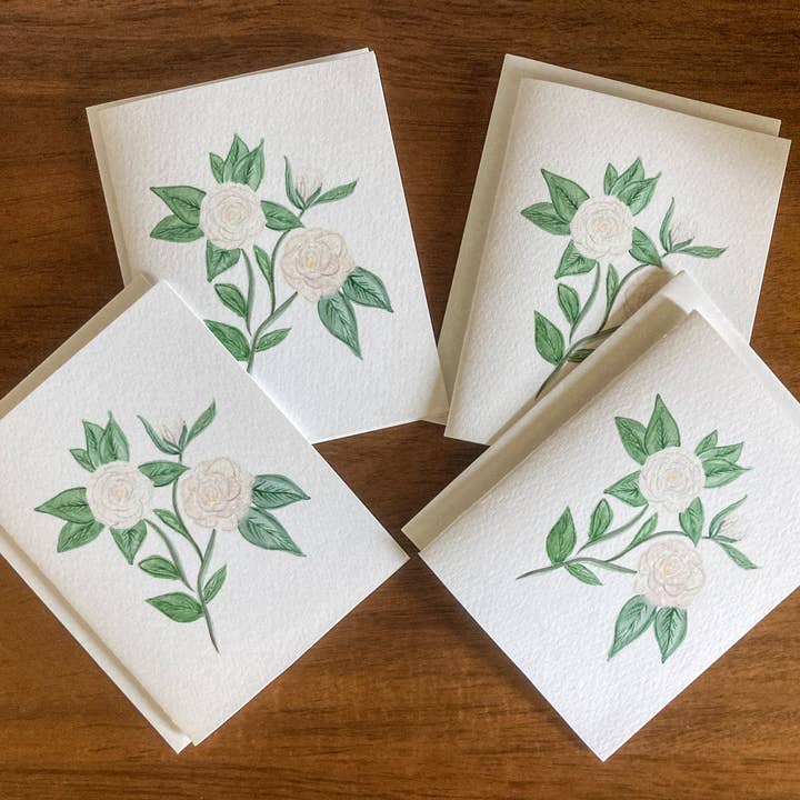 Cartes de voeux Camélia pour la vente par Scissortail Prints Co.