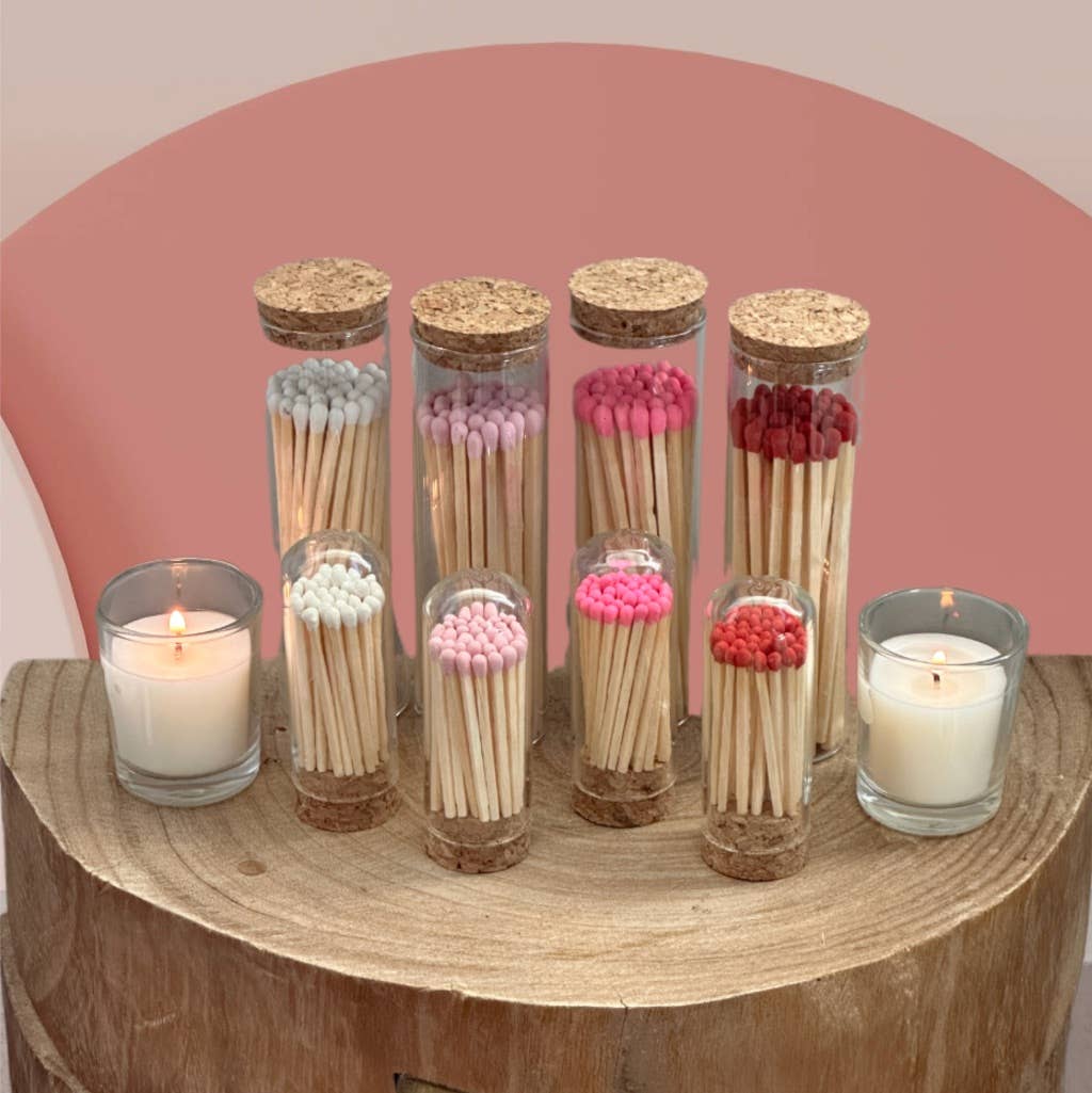 Thankful Greetings - Wholesale Matches - 4" Matches in Chic Cork Top Jar - Colors of Your Choice11