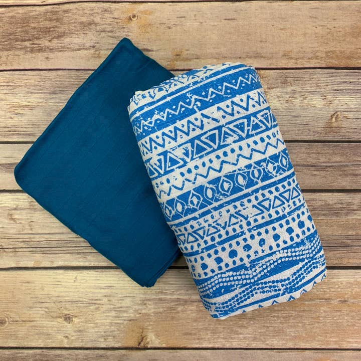 2pk de BAMBOO Muslin Swaddles 50"x50" em bambu, musselina, capa de enfermagem, manta grande e leve por atacado de Bambino Land