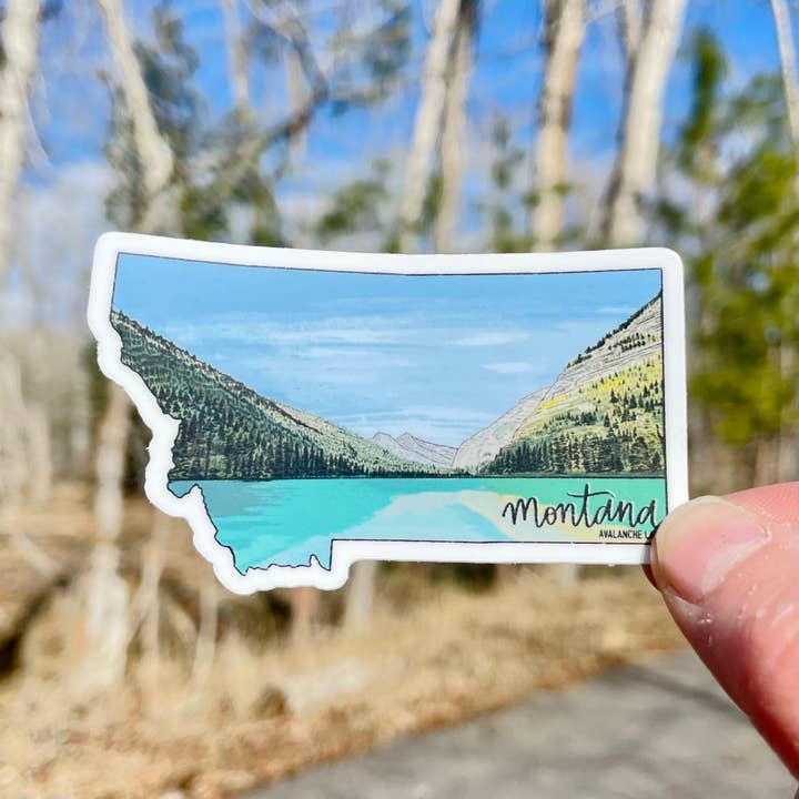 Avalanche Lake - Glacier National Park - Montana Sticker for wholesale by Creatively Leanne