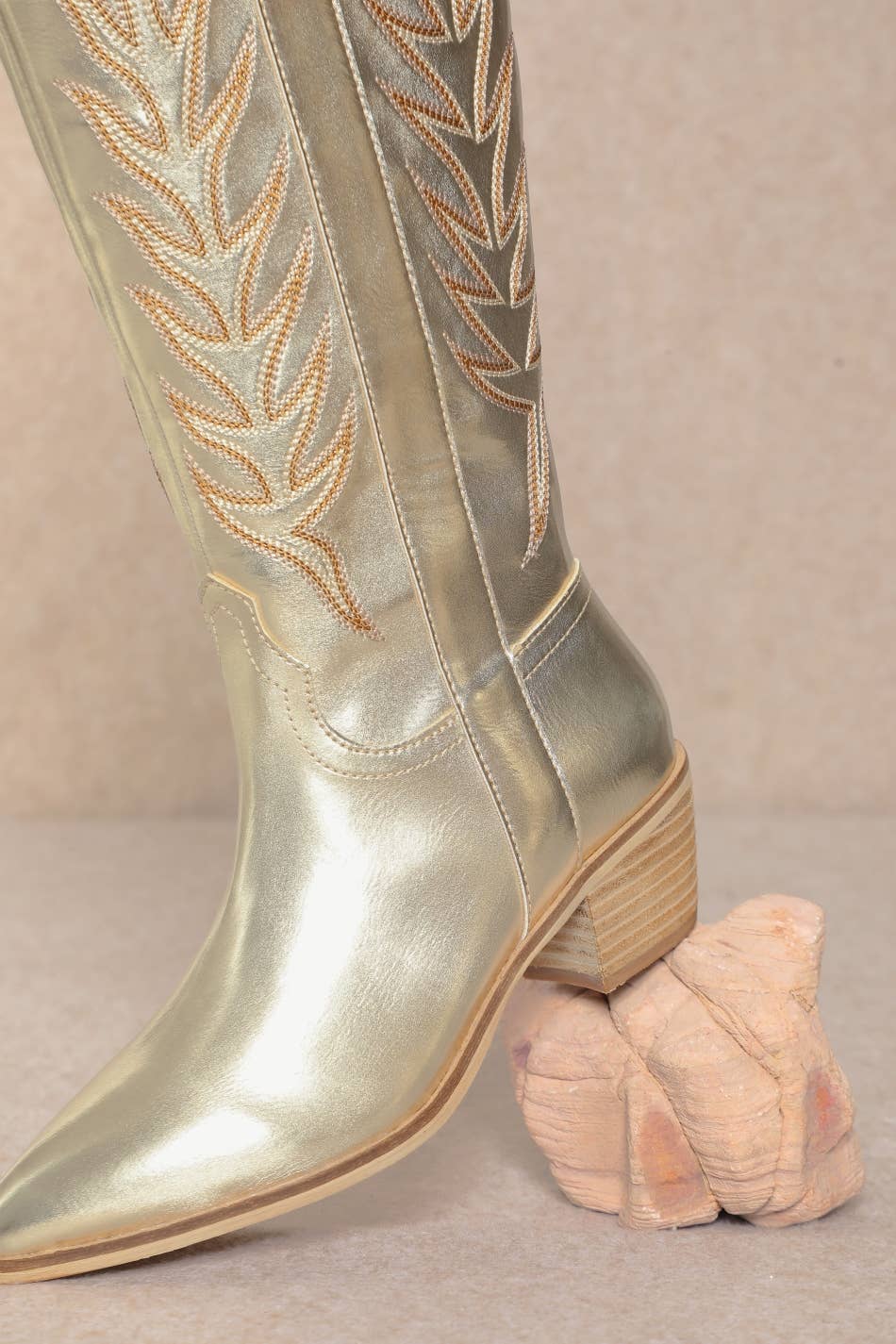 CCOCCI - Vente Bottes de cowboy – femme - Bottes western hautes en suède synthétique avec broderie13