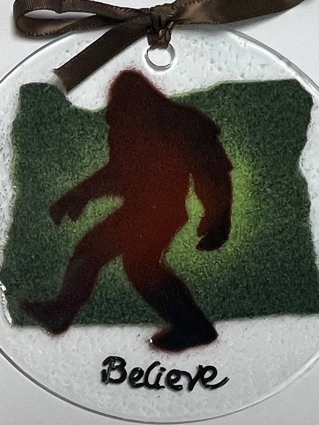 Bigfoot Oregon Suncatcher/Ornament for wholesale by Folio Art Glass