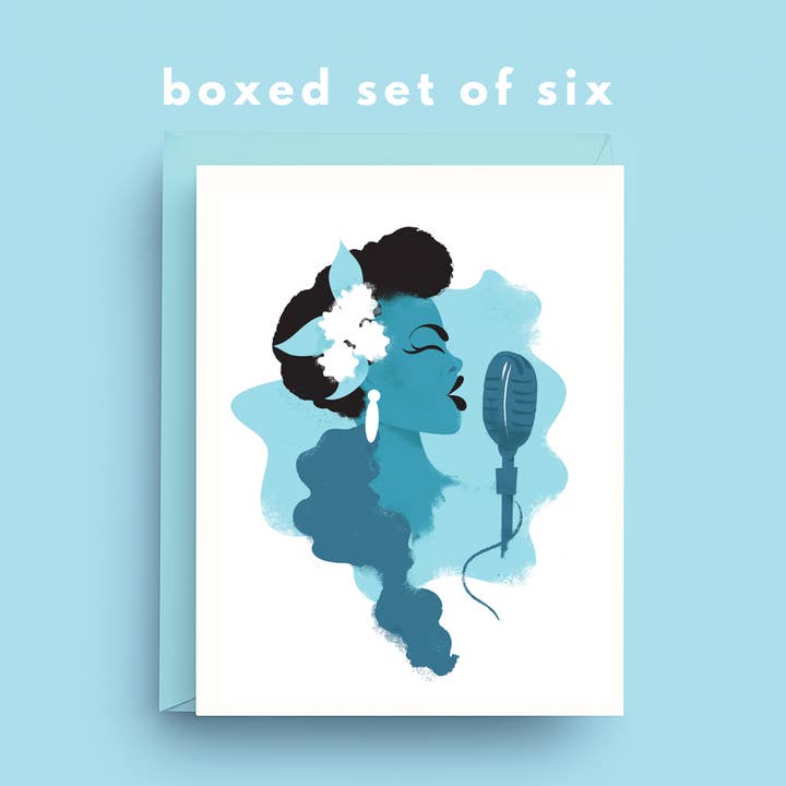 Note Cards- Billie Holiday Jazz Legend- Boxed set of 6 for wholesale by Nicole Marie Paperie