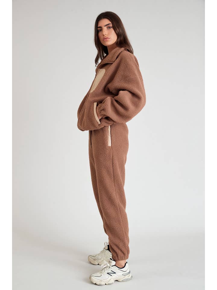 Latte Teddy Fleece Pant for wholesale on Faire