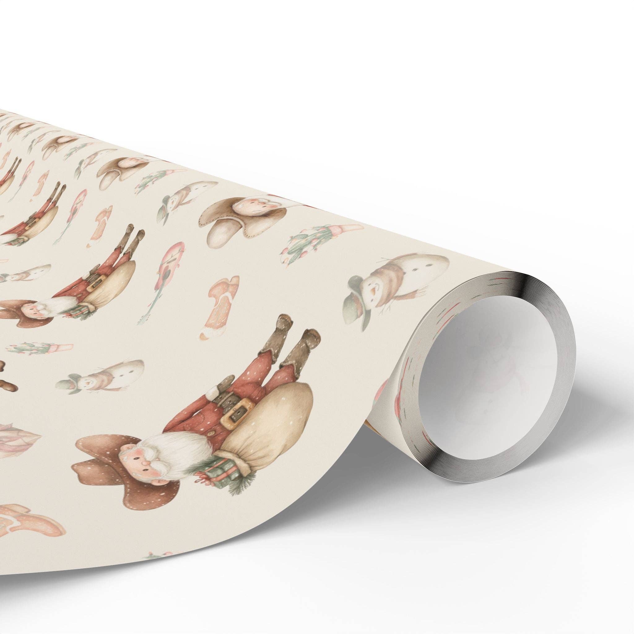 Lokipawz - Wholesale Flat Wrap - Western Santa Holiday Wrapping Paper4