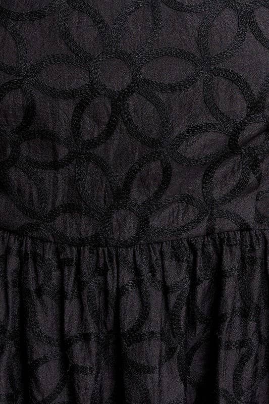 Black SQUARE NECK RUFFLE SLEEVE MINI DRESS for wholesale on Faire6