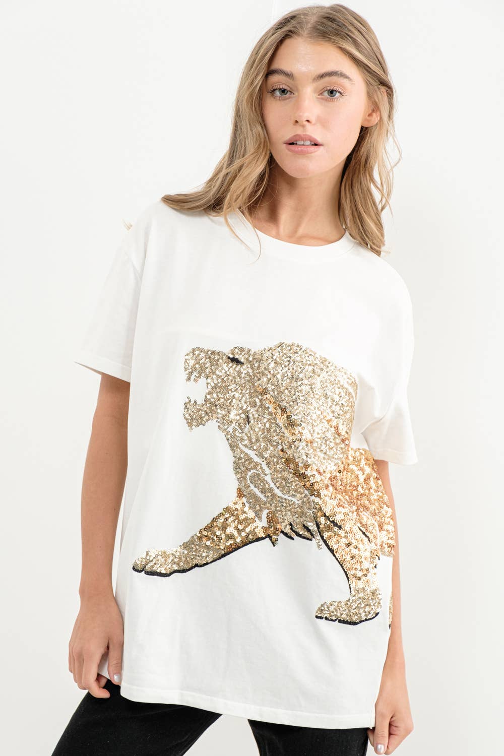 WHITE 22502T - Sequin Embroidered Graphic Tee for wholesale on Faire2