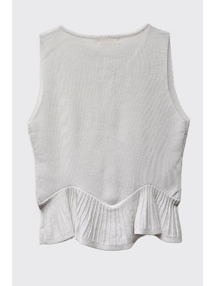 ILLA ILLA - Wholesale Cardigan - Women's - Everyday Comfort Knit Ruffle Hem Cardigan Sweater Tank35