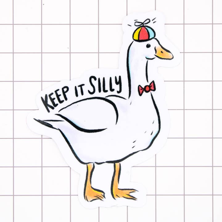 Keep It Silly Goose Vinyl Sticker for wholesale by Amy Hartelust Art and Illustration