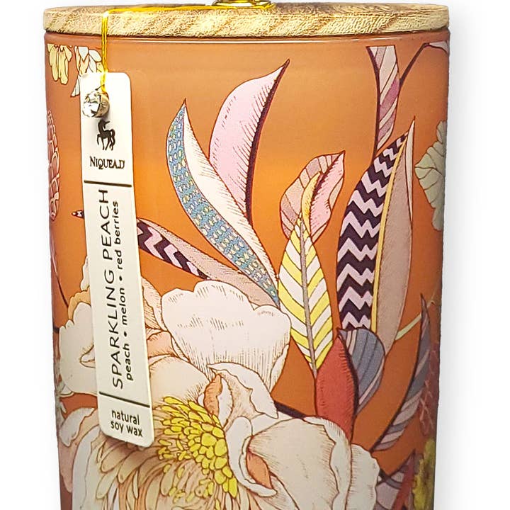 Sprudelnde Pfirsichkerze - 16oz Zylinder mit flachem Boden für den Großhandel von NIQUEA.D