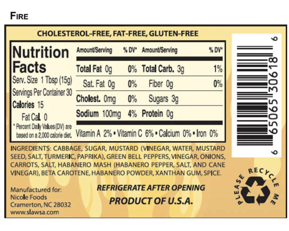 Slawsa - Wholesale Relish - Slawsa Habanero Fire Gourmet Relish, 17.8 oz7