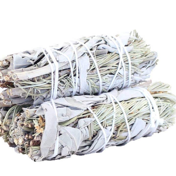 White Sage & Pine Smudge Stick (4 in.) for wholesale by Designs by Deekay Inc.