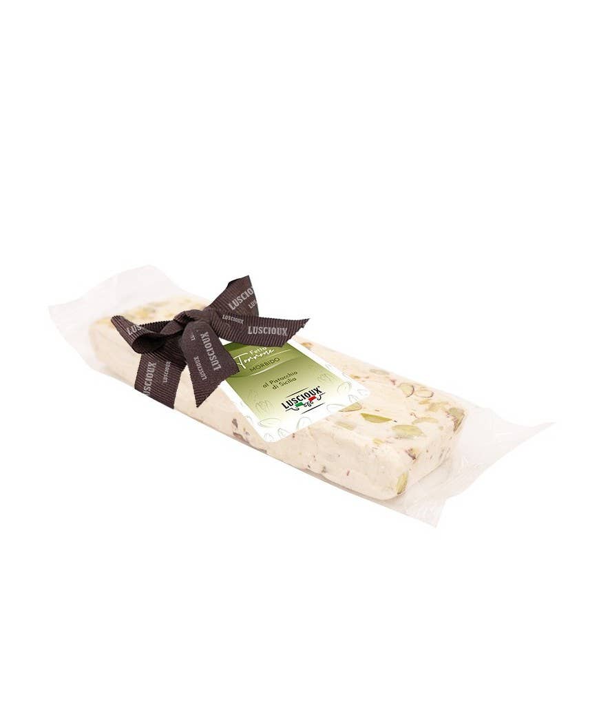 LUSCIOUX - OMNIA GROUP SRL - Wholesale Nougat - Sicilian Pistachio Soft Nougat Slice | 120g