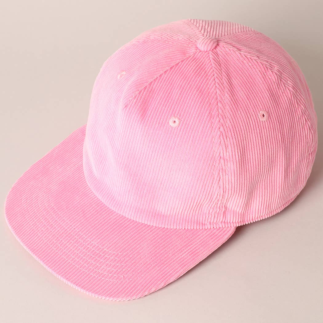 Fashion City – wholesale Baseball cap – Women's – Plain Corduroy Flat Brim Snapback Cap Baseball Hat22