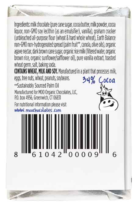 MOO Organic Chocolates - Wholesale Chocolate Bar - Natural Graham Cracker & Milk Chocolate Mini Bars, 0.7 oz2