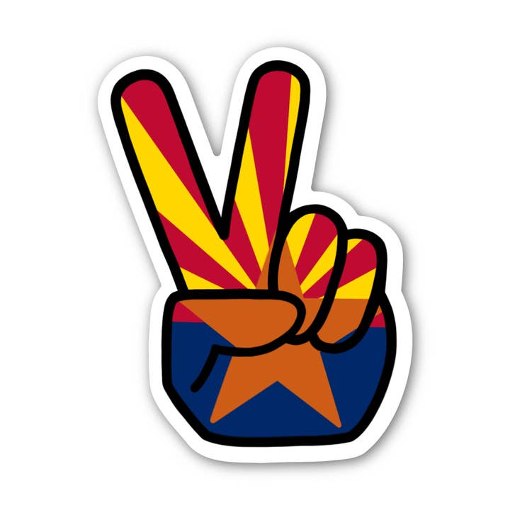 Arizona-Flagge Peace Sign Aufkleber für den Großhandel von Jones Sticker Co