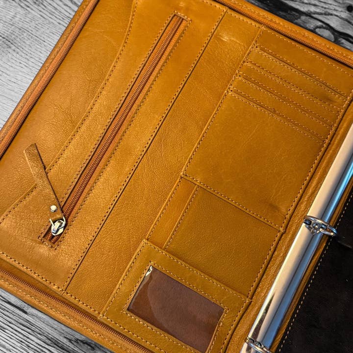 Double B Wild Rags - Wholesale Folders - Business Autograph Headshot 3 Ring Folder Western Cowhide tooled leather by Double B Wild Rags8