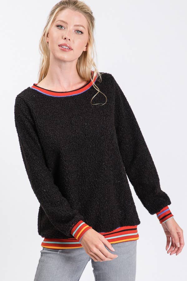 lovely melody - Vente Pull en maille – femme - 7852-Sweat-shirt ours en peluche0