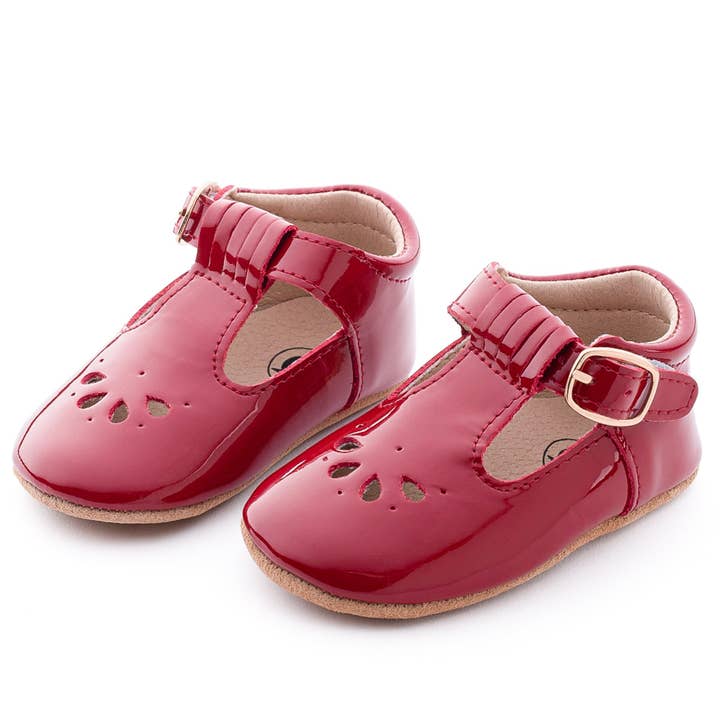 Patent Leather T-Bar | Color 'Ruby Red' | Soft Sole for wholesale by Hummbrand