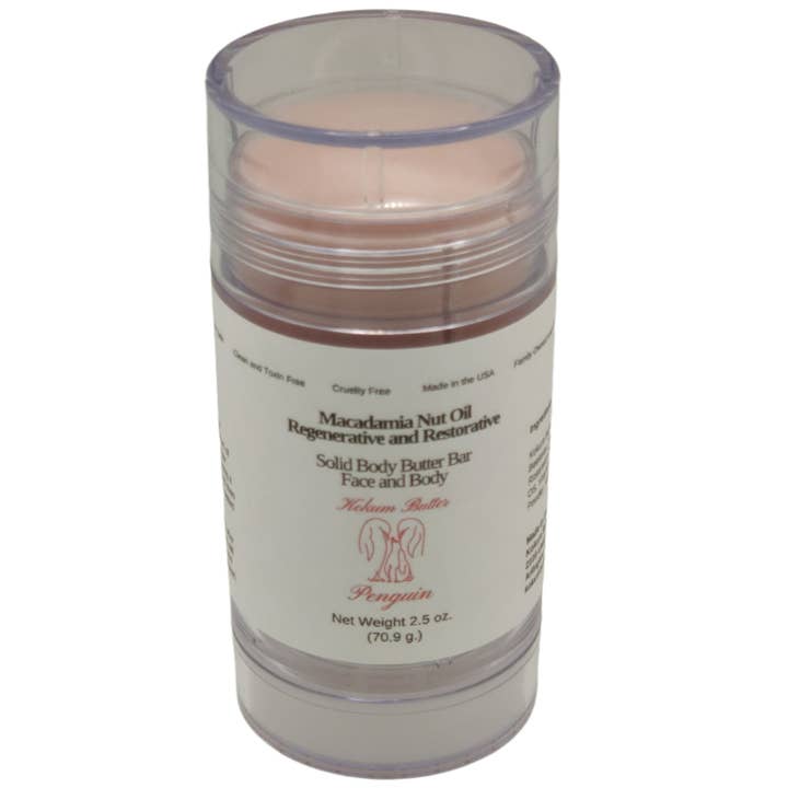 Kokum Butter Penguin - Wholesale Solid Lotion - Macadamia Nut Oil (Lotion Bar) Clear Twist Up Tube1