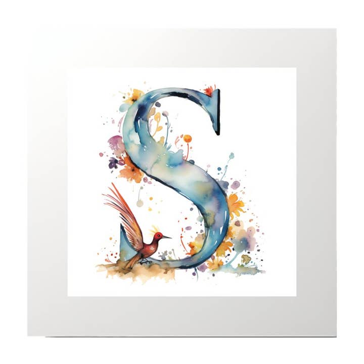 Impression artistique Alphabet Watercolour S pour la vente par Artificial Ink