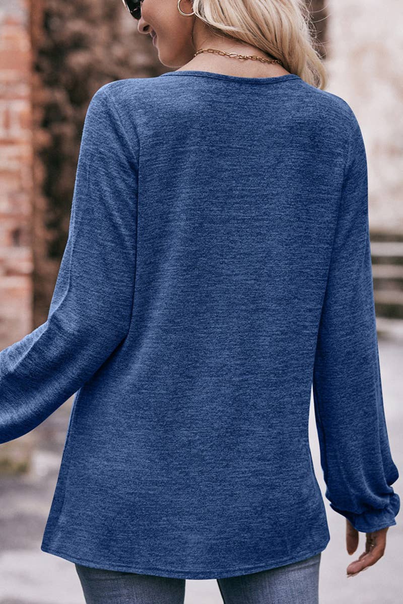 Lily Clothing - Wholesale Knit Top - Women's - WOMEN OVERSIZED LOOSE FIT SHIRRED PULLOVER TOP_CWTTL09404