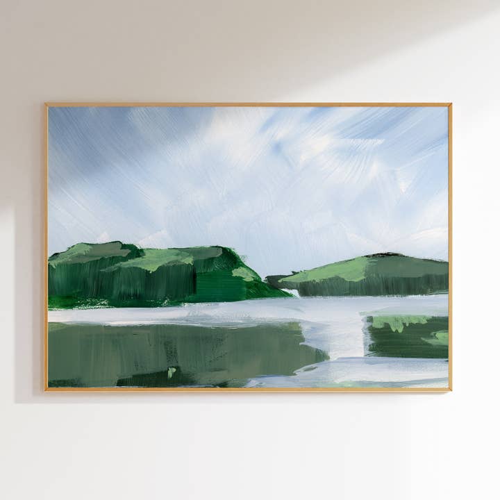 Vue sur le vignoble, décoration murale encadrée pour la vente par Green Barn Studio